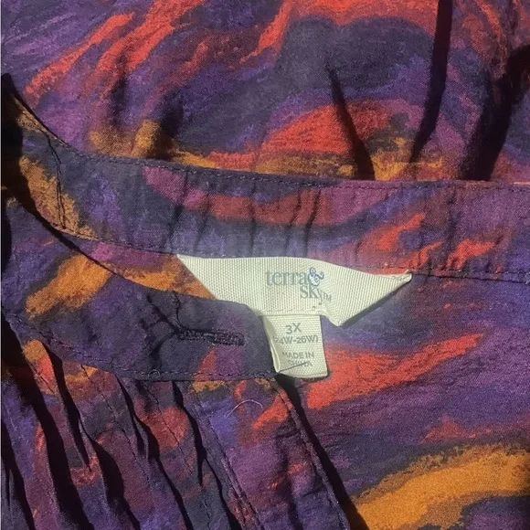 Terra & Skye Festival Dress 3X (24W– 26W)-Tiered, Puff Sleeve, Boho Style - Picture 7 of 7